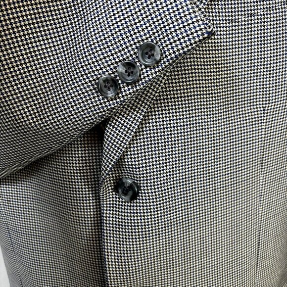 Jack Victor Handmake Men's Sport Coat Blazer‎ 46L Houndstooth Wool Suit Jacket - Picture 6 of 12